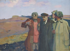 Ленин с крестьянами в поле 130-180 холст, масло 1968г.