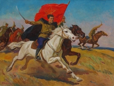 Чапаев в бою 120-160 холст, масло 1973г.
