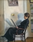 Портрет жены в кресле. Холст, масло