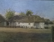 Отцовский дом в селе Уховецку 1905. Холст, масло.