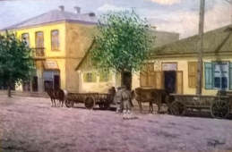 Луцк. Улица Ягеллонская в 1935. Холст, масло.
