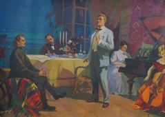 Чехов и Горький слушают Шаляпина 111-150 холст, масло 1966г.
