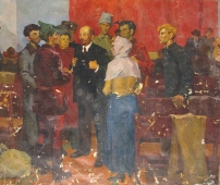 Ленин с молодежью 150-180 холст, масло