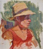 Портрет 29-25 см., картон, масло 1960-е 