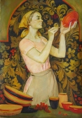 Портрет художницы 97-68 см. холст, масло 1983г 