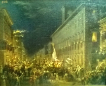 Политическая манифестация в Риме 1840. Холст, масло.