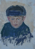  Портрет мальчика 35-25 см. картон масло 1970е 