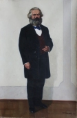 Портрет Карла Маркса 200-130 см., холст, масло 1966 год