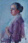 Портрет женщины  60-40 см. холст, масло 1959г 