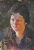  Портрет девушки 38-28см. холст масло 1970е