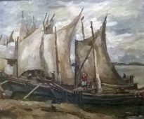 Рыболовные лодки 1928. Холст, масло.