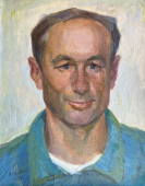 Портрет мужчины в голубом  49-37 см. холст масло 1973г 