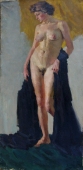 Девушка с черным покрывалом   99-48 см. холст масло 1960 г. 