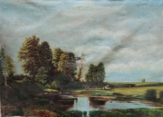 Пейзаж 55-78 см., холст, масло 1960е