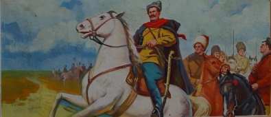 Командир на белом коне 50-113 см. холст масло 1970е  