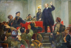 Выступление Ленина 135-198 см. холст масло 1960г 