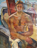 Портрет рыбака  92-71 см., холст, масло 1980-е гг.