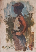 Портрет 35-24 см., картон, масло 1960-е 