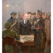 Ленин и Сталин в Смольном 129-120 холст, масло 1940г.