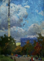 Останкино 49-35 см., картон, масло  1979 - 1