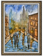 Прогулка под дождем 30-40 см., бумага, акварель 2025 год  - 1