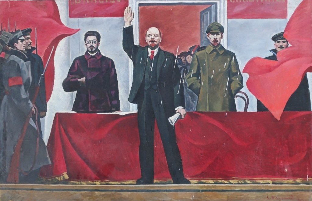 Выступление Ленина 130-199 см., холст, масло 1970 год