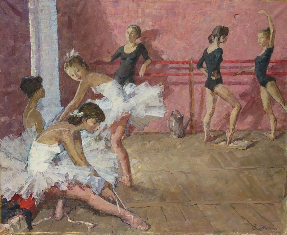 В балетном классе 90-110 холст, масло 1967г.