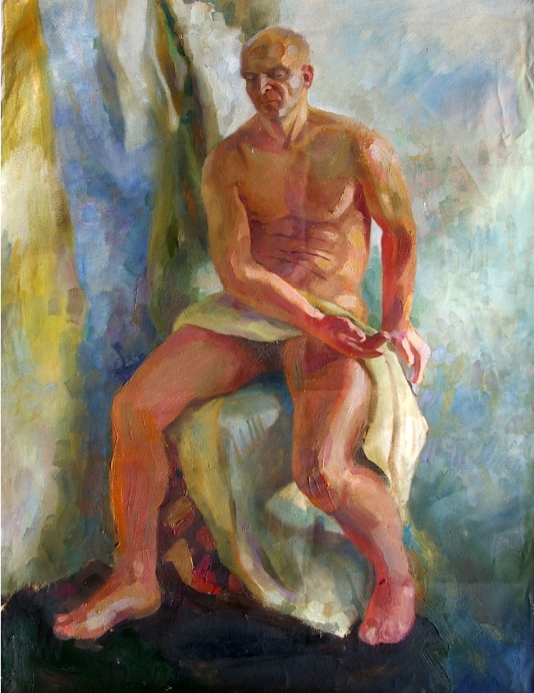 Мужской портрет ню 98-74 холст, масло