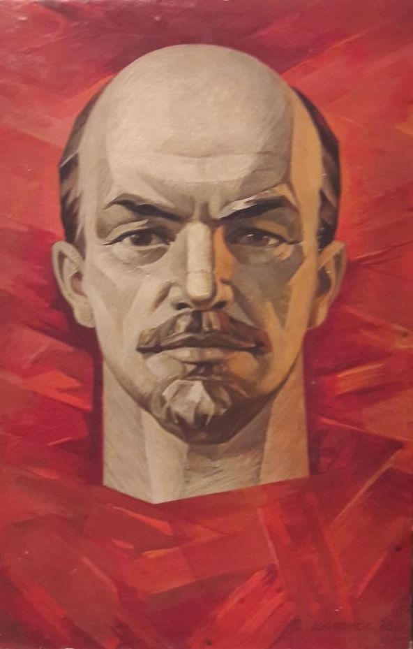 Портрет Ленина 32-48 см., фанера обтянута ватманом, 1978 год