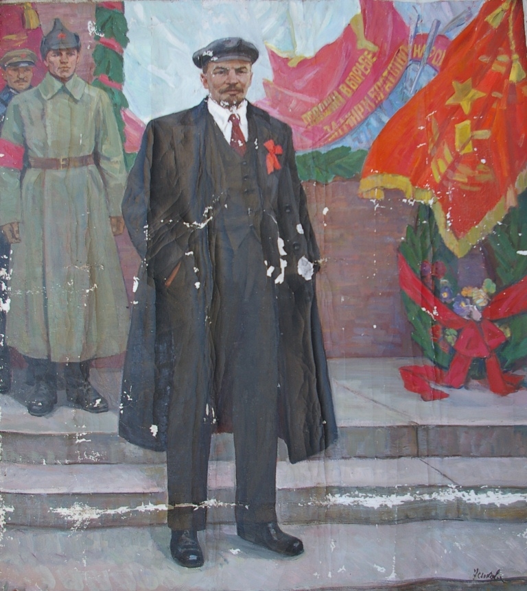  Ленин в пальто  200-180 см. холст масло 
