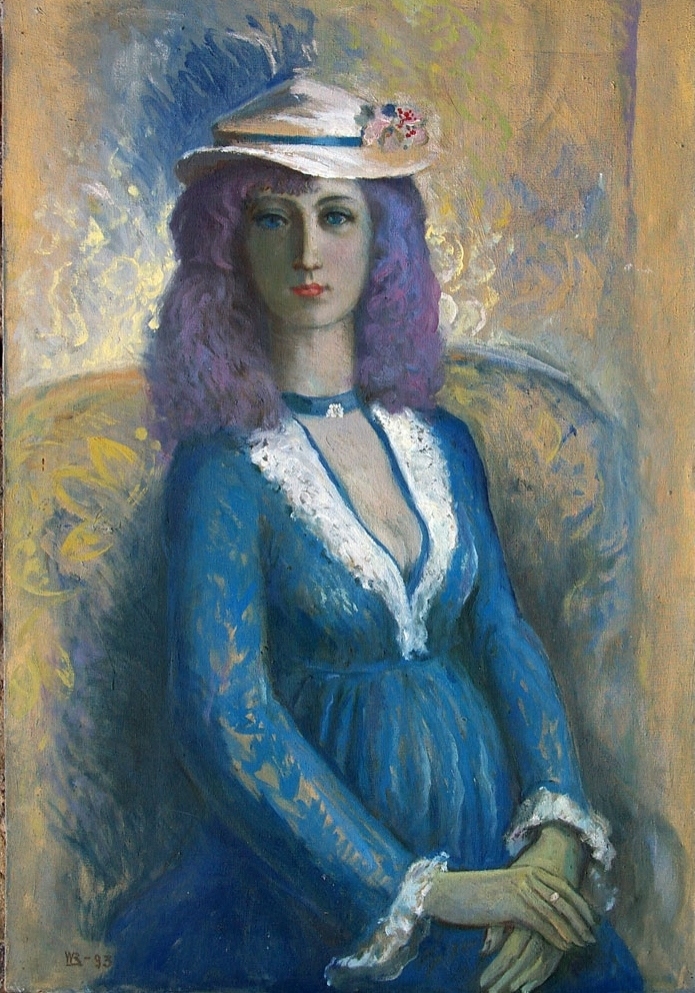 Женщина в голубом 99-69 холст, масло 1993г.