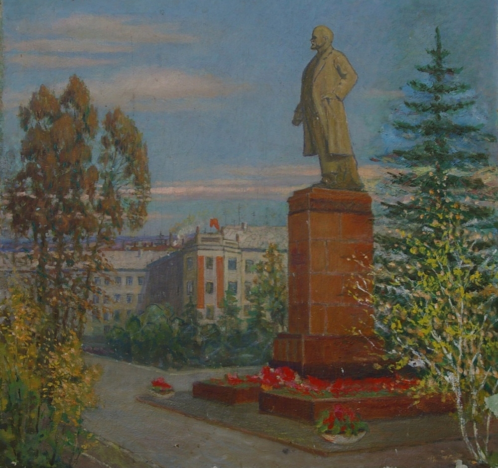 Памятник Ленину 90-94 холст, масло