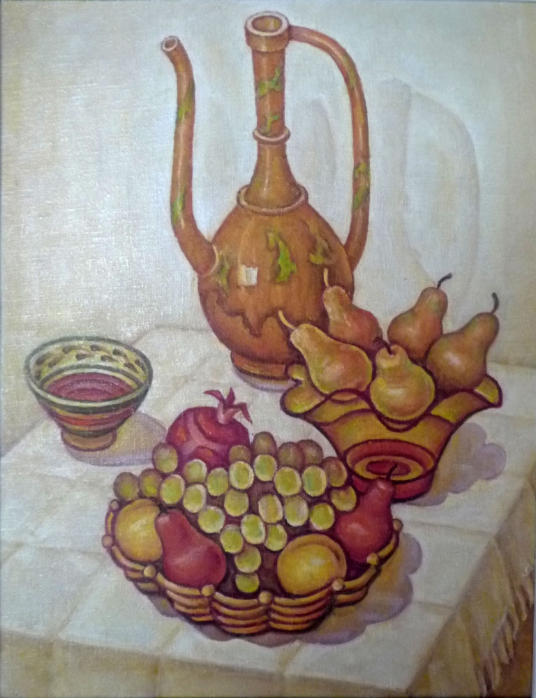 Натюрморт с фруктами 60-46 см., холст, масло 1992 год 