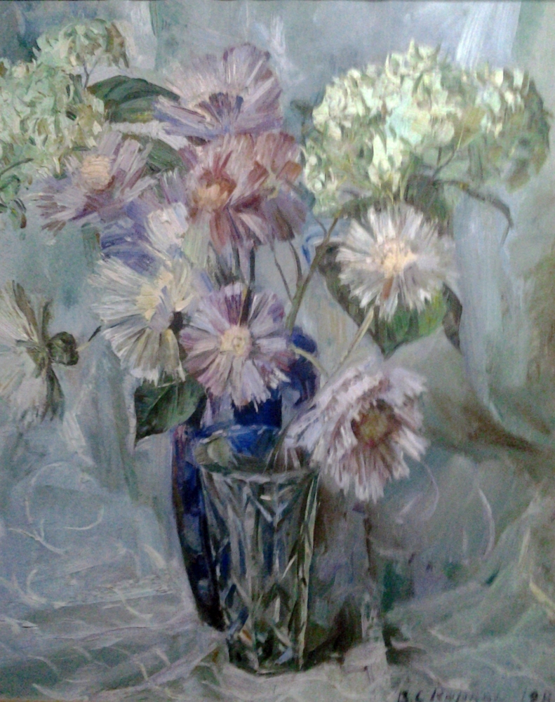 Цветы в вазе 67-65 см., холст, масло 1984 
