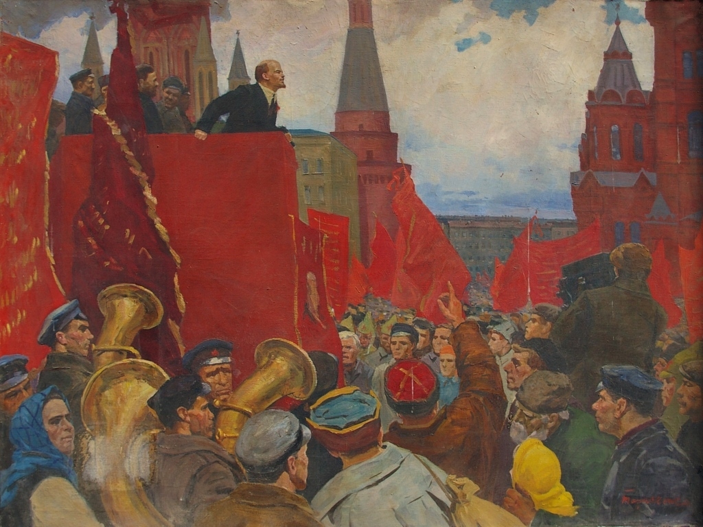 Выступление Ленина 120-160 холст, масло 1972г.