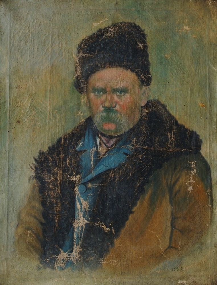 Портрет  Шевченка в тулупе  57-44 см. холст масло 1925г 