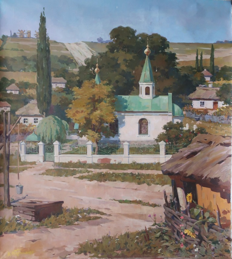Тарасенко В. Пейзаж 180-158 см. холст, масло 1970 год