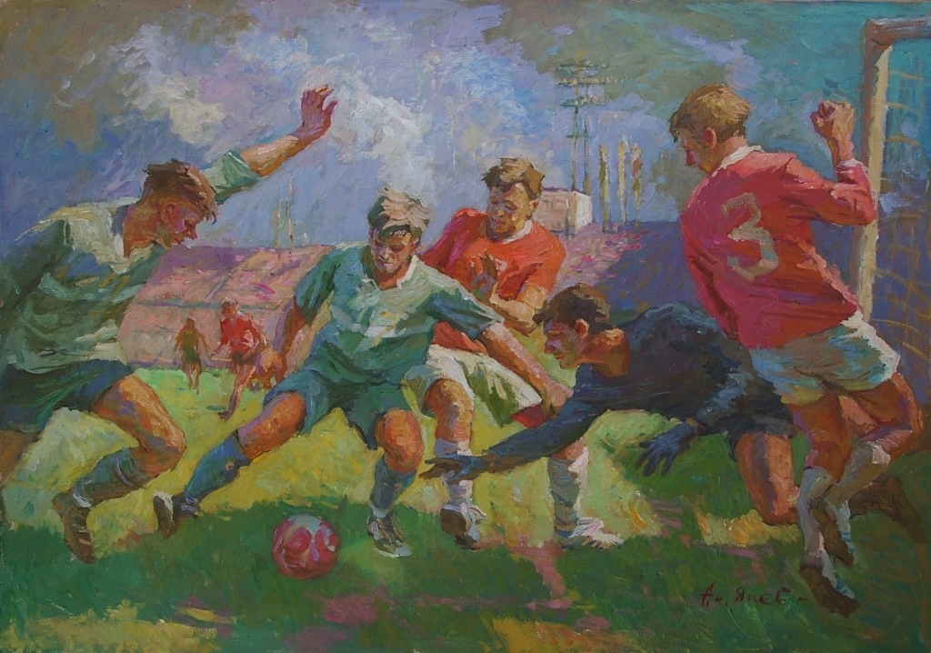  Футбол  95-135 см. холст масло 1980 г  