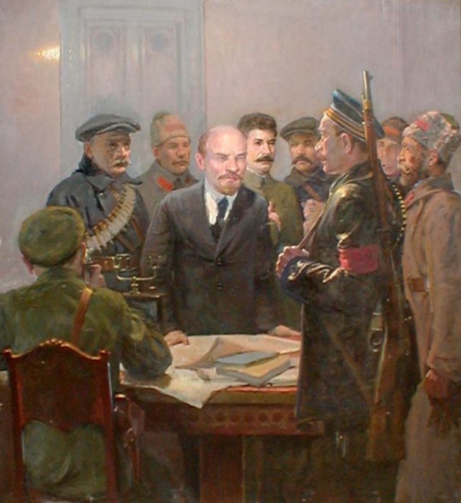 Ленин и Сталин в Смольном 129-120 холст, масло 1940г.