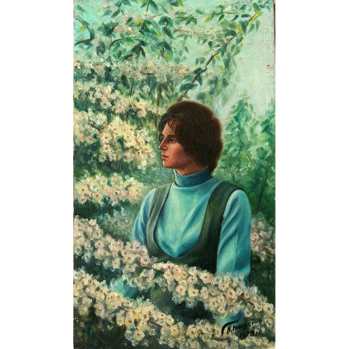 В цветущем саду 59-34 холст, масло 1978г.