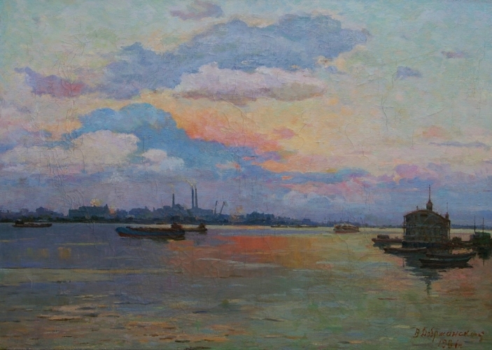 Вечереет 99-140 см. холст масло 1961 г.