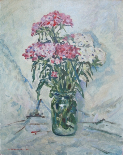 Цветы. 50-40 см. картон масло 1994 