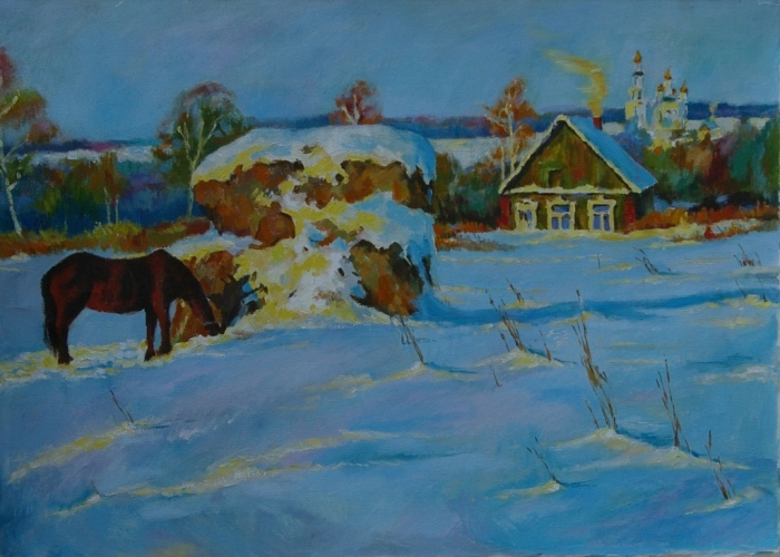 Зимний день 50-70 см. холст масло 2015г 