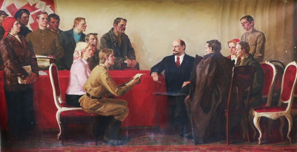 Ленин в кабинете 200-390 см. холст, масло 1988г 