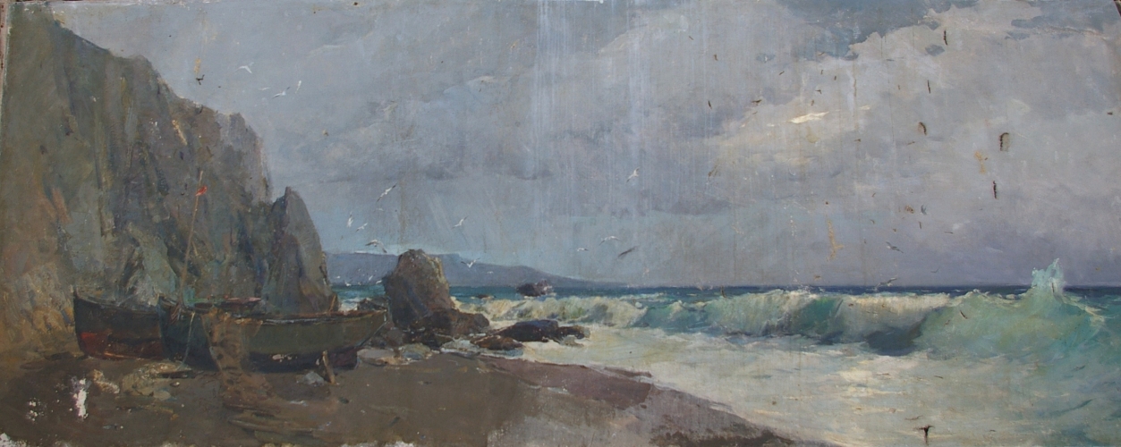 Волны и скалы 100-250 холст, масло