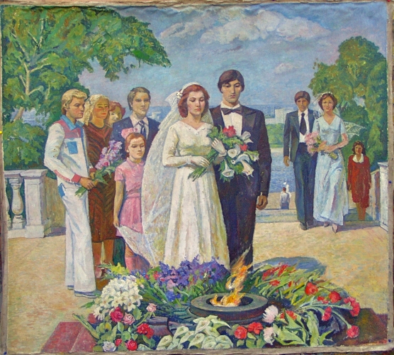 Свадьба  140-160 см. холст масло 1981г 