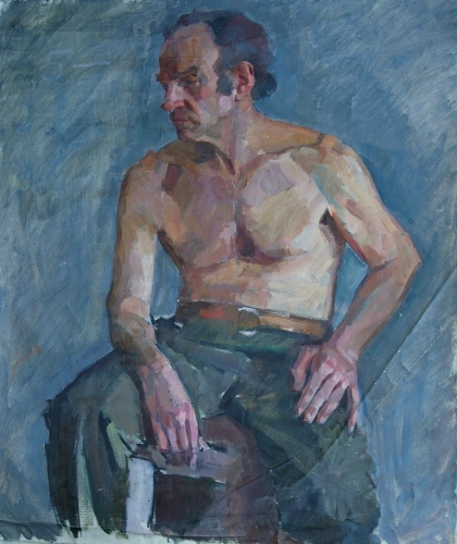Портрет мужины  77-65 см. холст масло  1970е