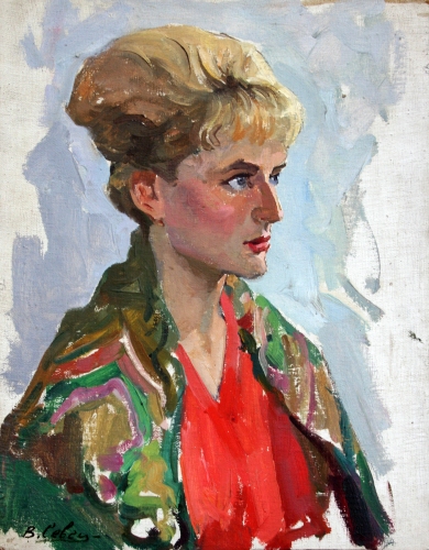 Портрет девушки 48 -37 см. картон масло 1968 г.