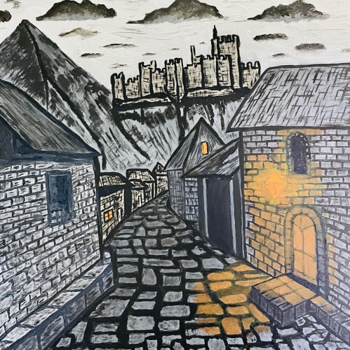 Дорога к замку 50-50 см., холст, масло 2025 год