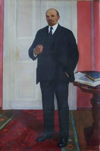 Портрет Ленина 178-120 см. холст масло 1970е 